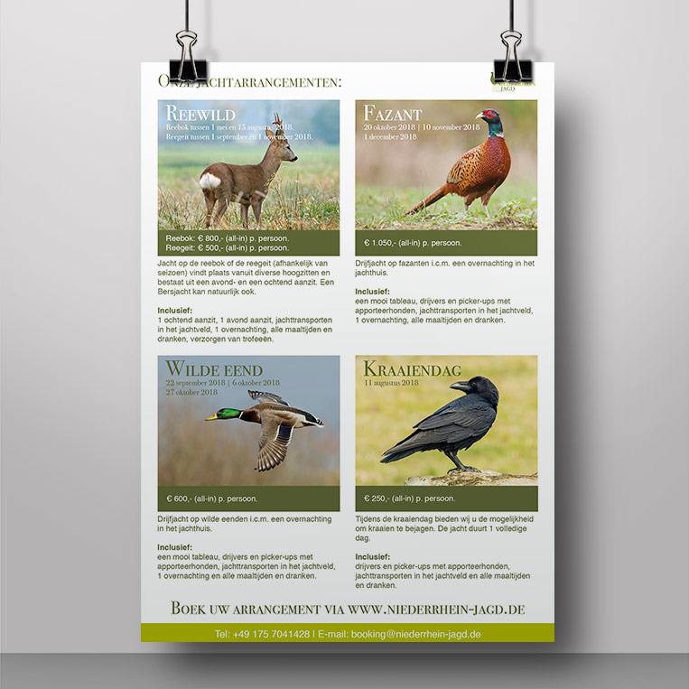 Achterkant flyer Niederrhein Jagd