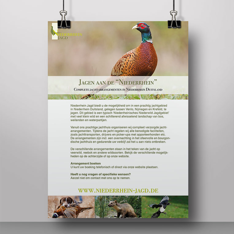 Voorkant flyer Niederrhein Jagd